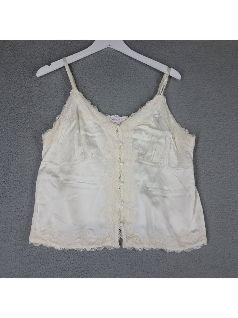 Shyanne Tank Top Women's XL Ivory Western Cottagecore Lace Feminine Cami Boho